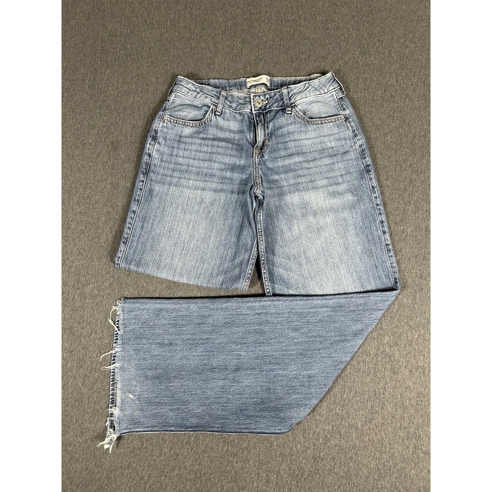 Abercrombie Kids Girls Low Rise Baggy Jeans Light Wash Teddy Bear Sz 15/16 L